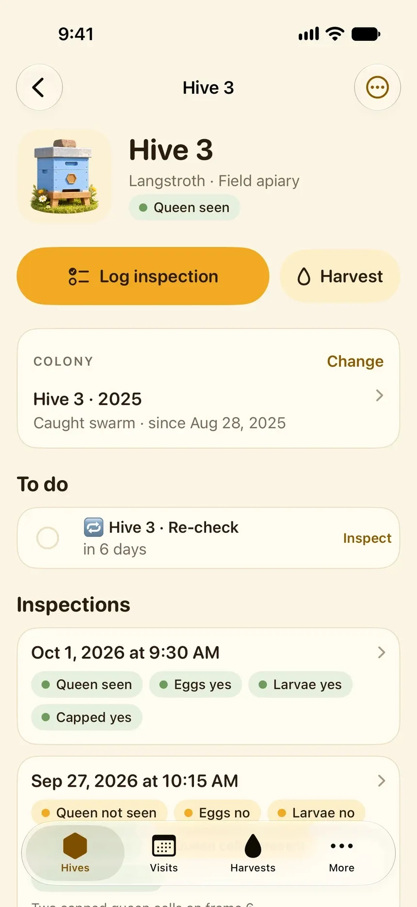Waxley: Hive screen