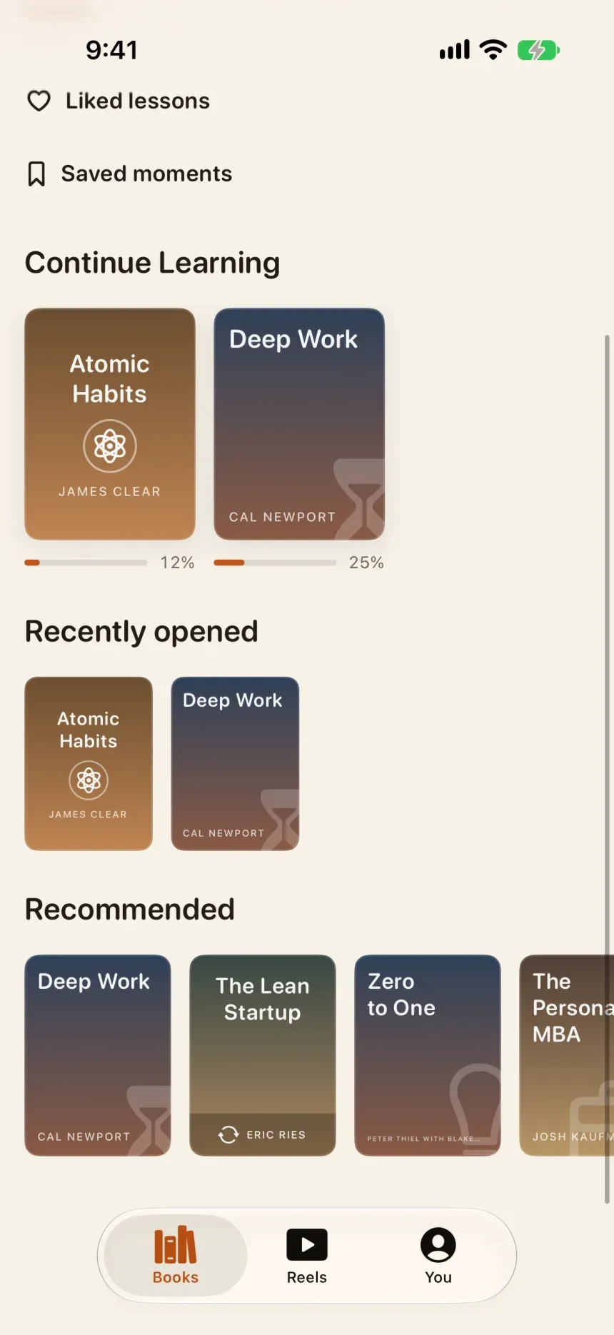 Iqumi: Library screen