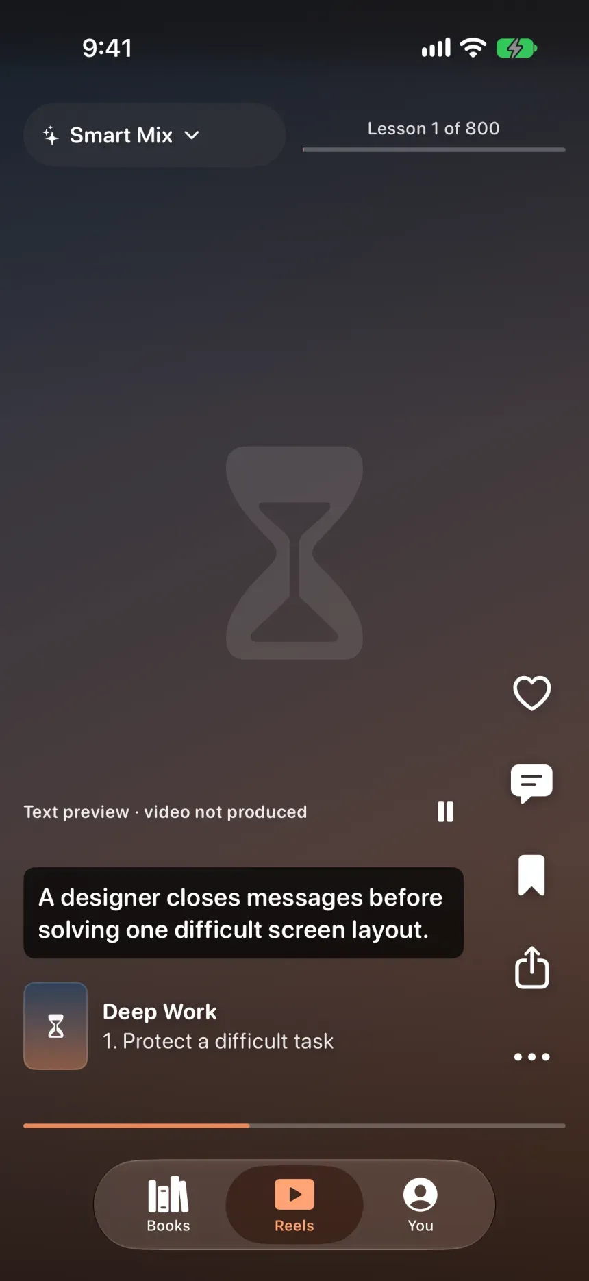 Iqumi: Lessons screen