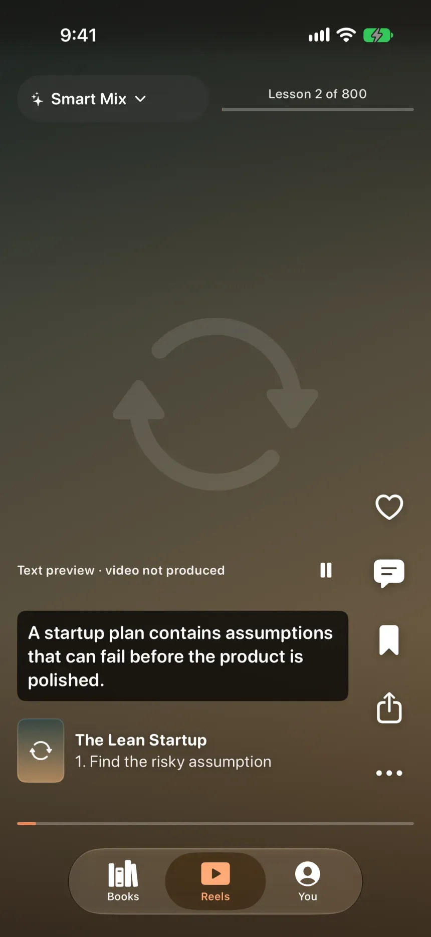 Iqumi: Lessons screen