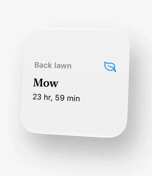 Lawnzo-Widget: nächste Rasenarbeit